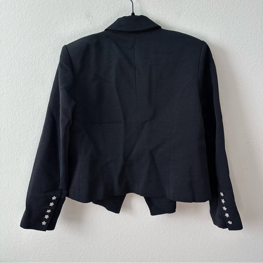 NWT L'AGENCE Brooke Double-Breasted Blazer in Black Rhinestone SZ US 12 - Picture 9 of 9